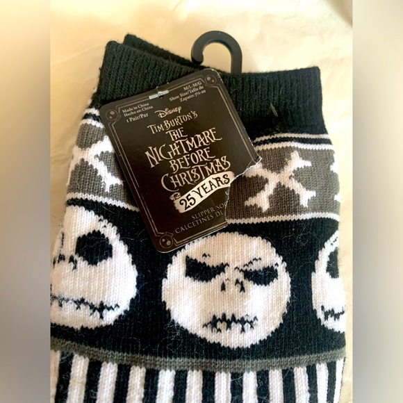 Disney’s Tim Burton’s Nightmare Before Christmas Jack Skellington Socks/Slippers - Picture 3 of 3